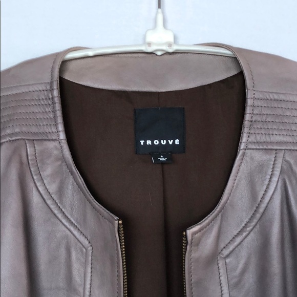 NWOT Trouve Leather Jacket Gray/Brown Size Small - Picture 12 of 14